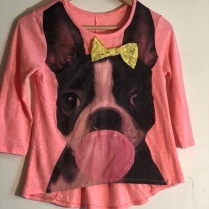 Justice Boston Terrier Dog Puppy Size 12 girls top
